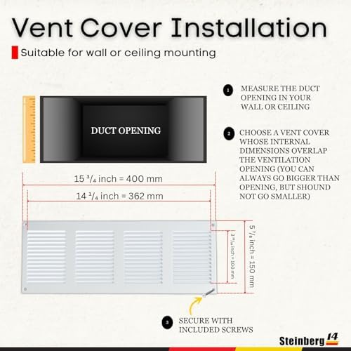 Steinberg14 White Vent Cover 14x4 - Image 5