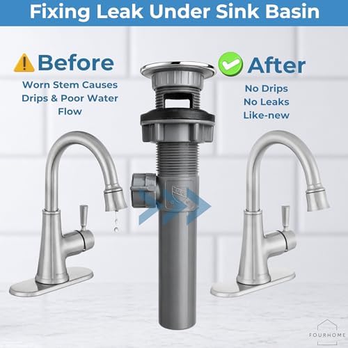 Replacement Bathroom Sink Pop-Up Drain Assembly - Image 5