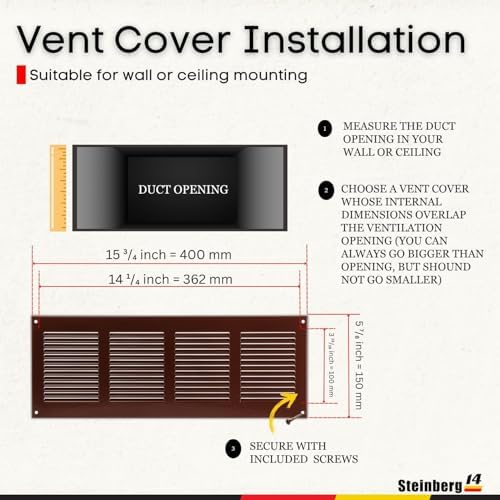 Steinberg14 Brown Vent Cover 14x4 - Image 5
