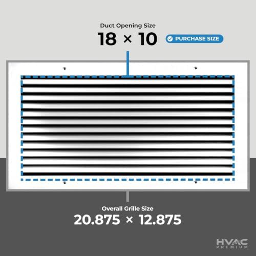 HVAC Premium 18" X 10" Aluminum Return Grille - Image 2