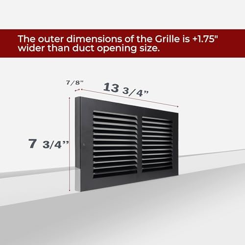 Fits 12x6 Duct Opening | Steel Baseboard Return Air Grille by Handua | Vent - Image 2