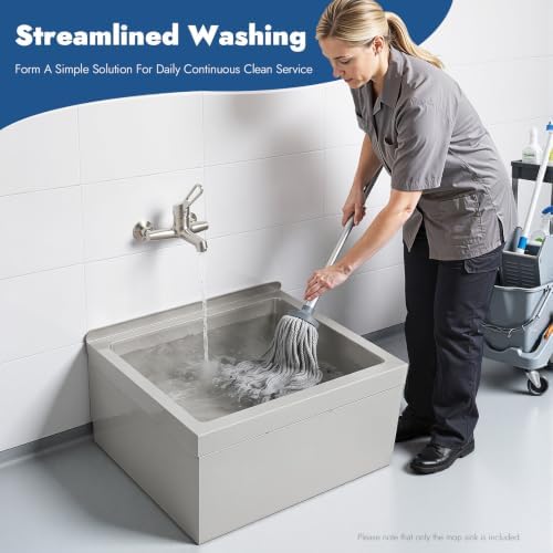 24" x 24" x 13" Commercial Floor Mop Sink, 304 Stainless Steel Utility Mop Basin - Image 4