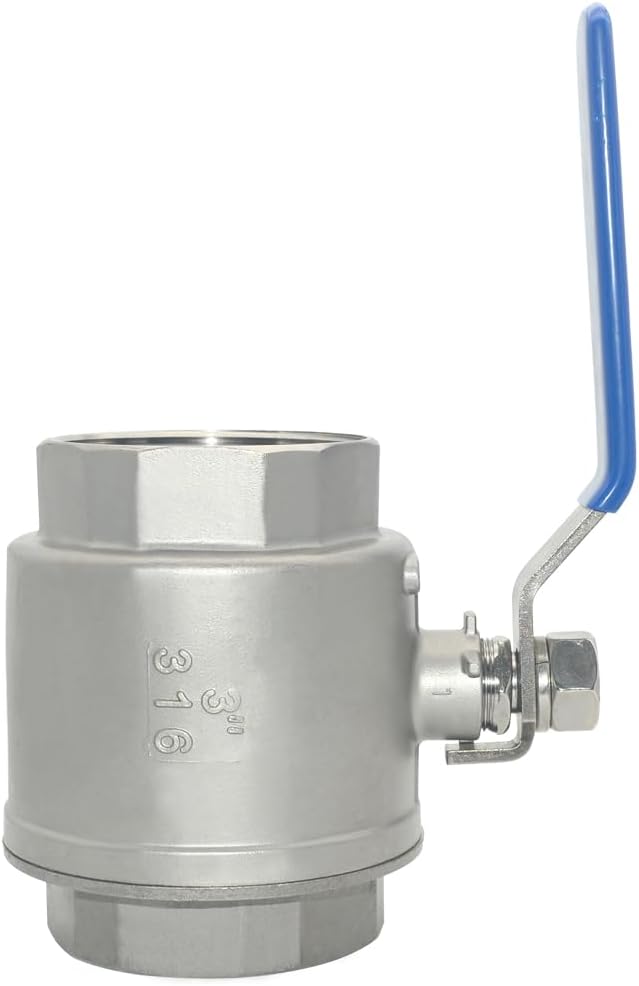 DAN SPEED 3" NPT Female 316 Stainless Steel Full Port Ball Valve Vinyl Handle - Image 4