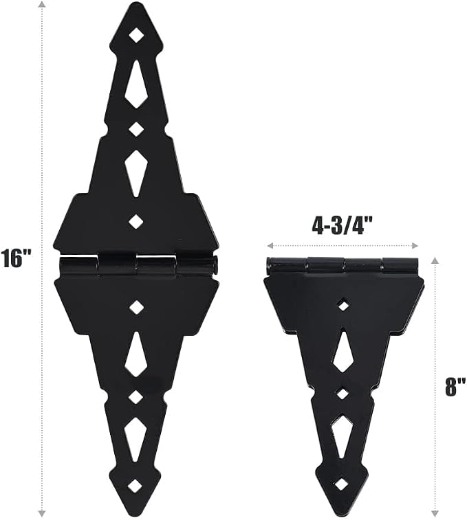 HOME MASTER HARDWARE 8" Heavy Duty Gate Hinges, 6 Pack Strap Hinges, Barn and - Image 2