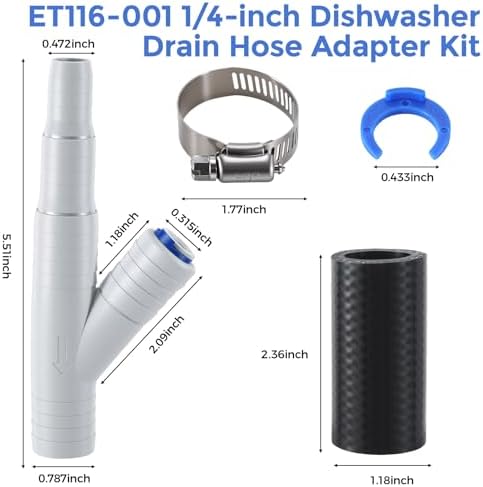 ET116-001 Dishwasher Drain Hose Adapter/Dishwasher Hose Adapter, Dishwasher Air - Image 2