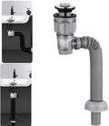 Bathroom Sink Drain Kit with Flexible Expandable P-Trap Sink Drain Pipe Tube by Wuyue+Hua