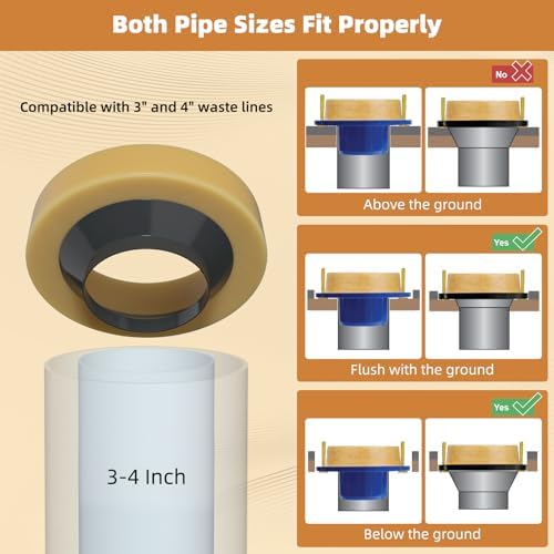 Hibbent Universal Extra Thick Toilet Wax Ring, Wax Ring - Image 6