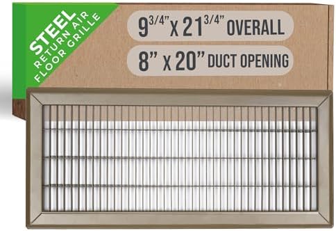 Fits 8x20 and 20x8 Duct Opening | Return Air Floor Grille by Handua | Walkable by Handua