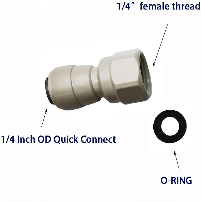 YZM Push-to-Connect Female Thread Adapter, Double O-Ring Seal, 1/4" Tube OD x - Image 2