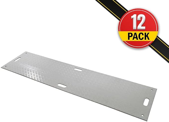 12 Pk 2' x 8' - 1/2" Thick Heavy Duty White Ground Protection Mats - Easily - Image 2