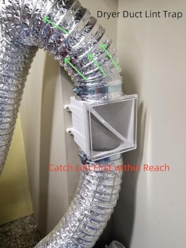 Dryer Duct Lint Trap, Extra Heat Dryer Saver, Accommodates 4" Transition Ducts - Image 3
