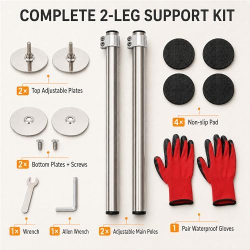 Undermount Sink Brackets, Adjustable Stainless Steel Sink Support Legs Kit - Image 6