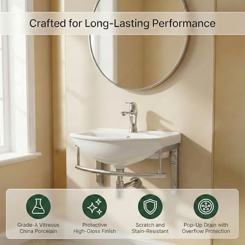 Renovators Supply Manufacturing Ridge 17 3/4 Inch Small Wall Mount Bathroom - Image 3