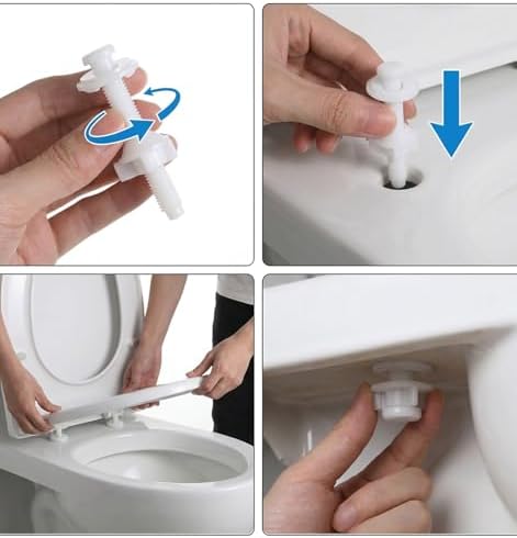 6 Pcs Toilet Seat Screws Replacement Kit, Plastic Toilet Seat Bolt and Nut - Image 6