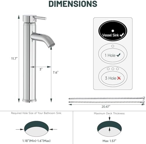 Bathroom Faucet, Vessel Sink Faucet - Image 2