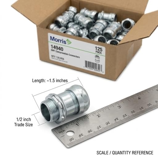 Morris Products 14940 EMT Compression Connector, 1/2" Trade Size - Image 5