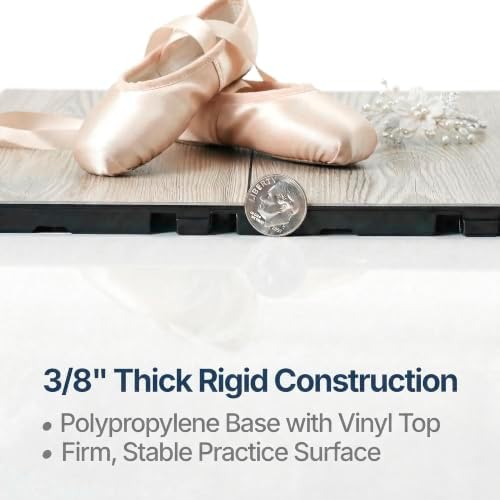 Flooring Inc's 3/8" Thick Interlocking Lightweight Plastic Practice Dance Floor - Image 3