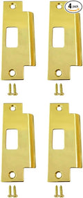 Solid Brass Extended Replacement Lock Strike Plate, Round Corner, 4-7/8" by QCAAHardware