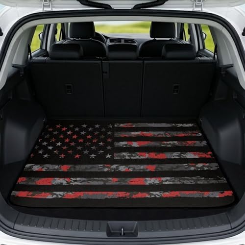 Distressed Red Flag Universal Cargo Liner 29"x39" by Mintulipy