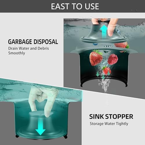 Garbage Disposal Flange and Stopper, Kitchen Sink Drain Deep Flange - Image 6