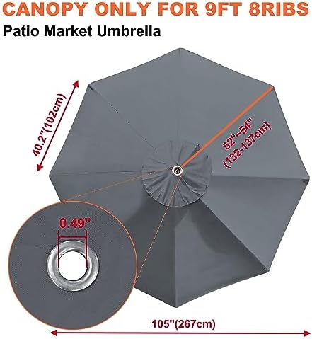 EliteShade USA 9FT Patio Umbrella Replacement Covers 8 Ribs Market Umbrella - Image 3