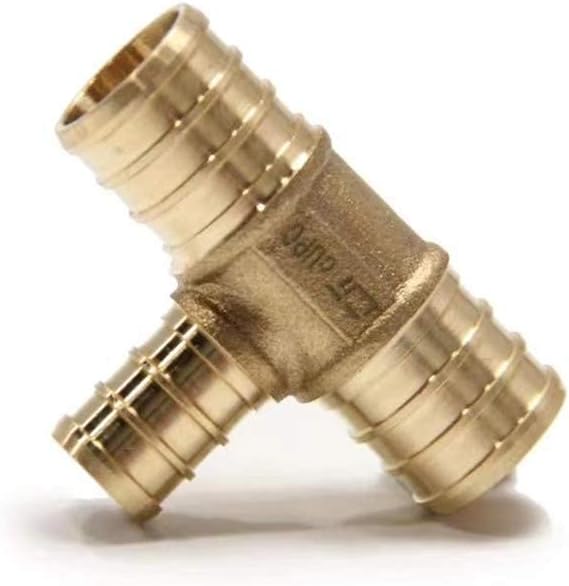 3PC EFIELD Barb Pex 3/4" x 3/4" x 1/2" Reducing Tee Brass Crimp Fittings | - Image 9