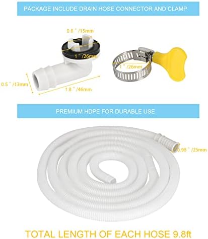 2 Pcs 10 ft Portable Air Conditioner Drain Hose, Mini Split AC Drain Hose - Image 2