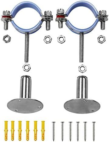AKIHISA 2 Pcs 304 Stainless Steel Pipe Supports, Wall Mount Ceiling Mount Pipe - Image 4
