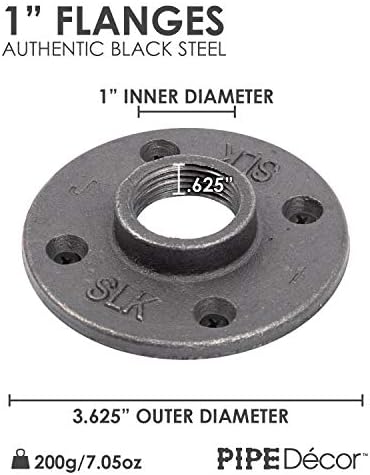 PIPE DECOR 1" Floor Flange Fitting, Malleable Iron, Fits One Inch Diameter - Image 2