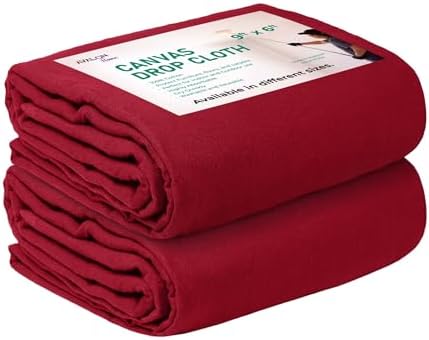 Canvas Drop Cloth for Painting 9x6 feet Pack of 2-8oz Painters Drop Cloths for by Unknown