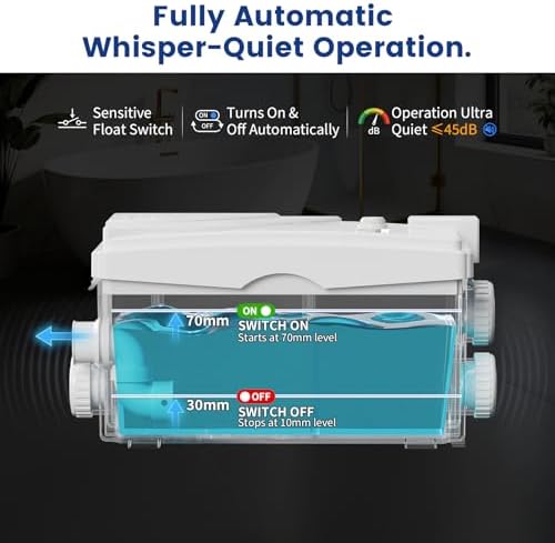 Utility Sink Pump, 1600 GPH Drain System 500W Under-Basin Gray Water Unit - Image 4
