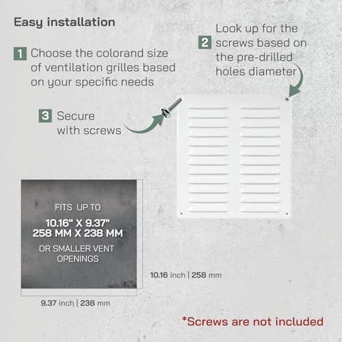 Vent Systems 10" x 11" Inch White Metal Vent Cover - Image 4