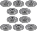 PIPE DECOR 3/8" Malleable Iron Floor Flange 10 Pack, Industrial Steel Grey Fits by PipeD%C3%A9cor
