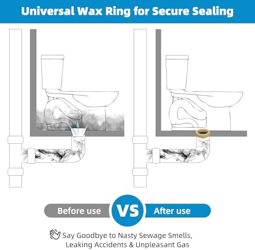 Hibbent 2 Pcs Toilet Wax Ring, Toilet Bowl Wax Seal Kit - Image 3