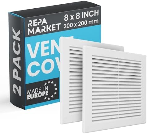 Repa Market 8 x 8 Inch White Square Air Vent Cover by RepaMarket