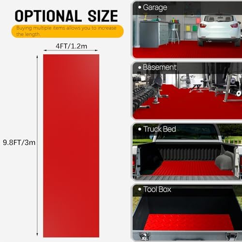 Industrial PVC Diamond-Plate Surface Matting, 4FT×9.8FT Anti-Slip Floor Mat Roll - Image 5