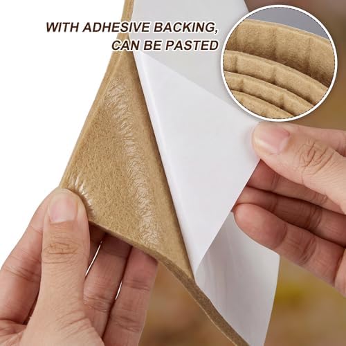 Jecery Adhesive Felt Roll, 1/4" X 6" X 5 Yard, Light Brown - Image 3