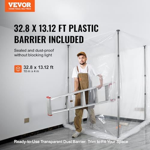 VEVOR Dust Barrier Poles, 12 Ft Poles - Image 2