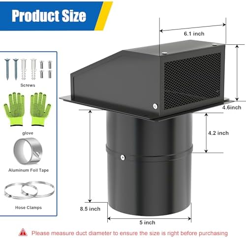 5 Inch Hooded Wall Vent Cover - Image 2