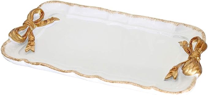 Warmtree Bow Jewelry Tray, Coquette Trinket Dish, Vanity Decor | Decorative Tray by Warmtree