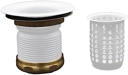 Westbrass Junior Basket Style Bar Sink Strainer, Powder Coat White - Image 7