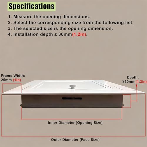 30x30, 30x34 White Wall Hole Cover Plate, Walls and Ceilings Access Box - Image 5