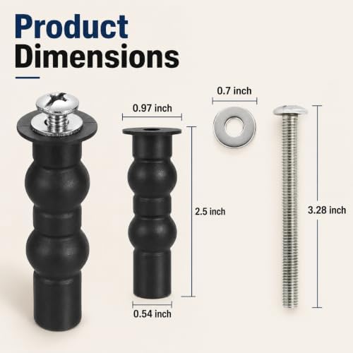 Toilet Seat Screws Replacement Kit, Universal Top Mount Bolts, 6 Pack - Image 2