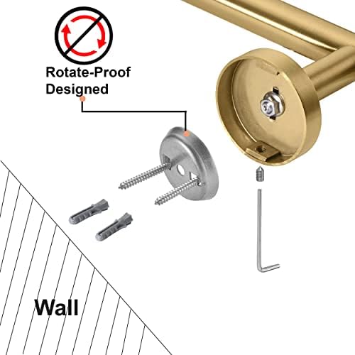 Nolimas Brushed Gold Bath Hand Towel Bar Single Bars Towel Rack Rod Classic - Image 6
