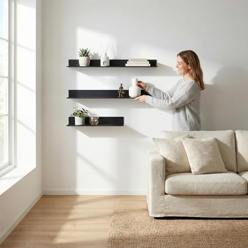 Z metnal Bathroom Shelf, Small Floating Wall Shelves, Decorative Ledge Shelf - Image 2