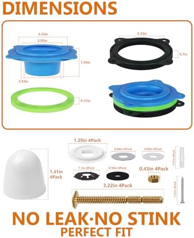 Elastic Wax Ring Toilet Seal, No Mess Gasket Replacement Repair Kit Install - Image 5