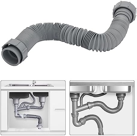 Flexible P-Trap Kit, 1-1/2 Inch Adjustable Drain Pipe - Image 2