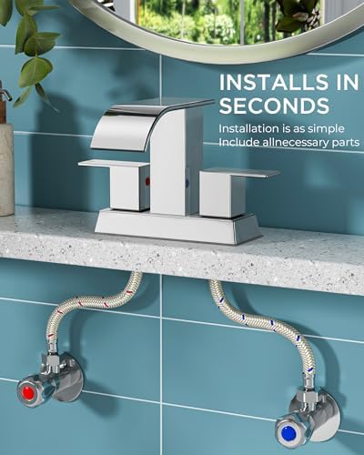 FORIOUS Bathroom Sink Faucet 4 Inch Centerset 2 or 3 Hole Polished Chrome - Image 5