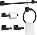 5-Piece Matte Black Bathroom Hardware Set, SUS304 Stainless Steel Wall Mounted by Unknown