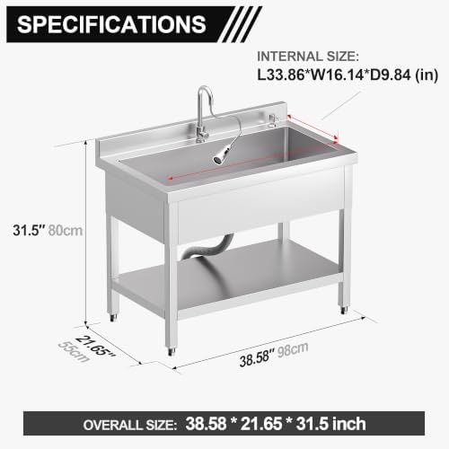 Stainless Steel Utility Sink - Image 4
